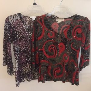 2 Dress Barn Sparkly Blouses